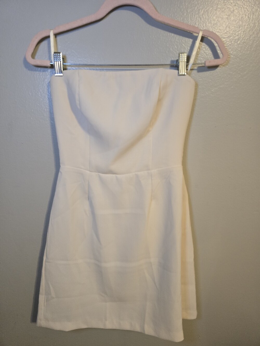 Song of Style Strapless Cream Mini Dress